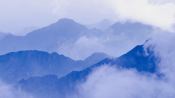 Misty Blue Mountain Peaks