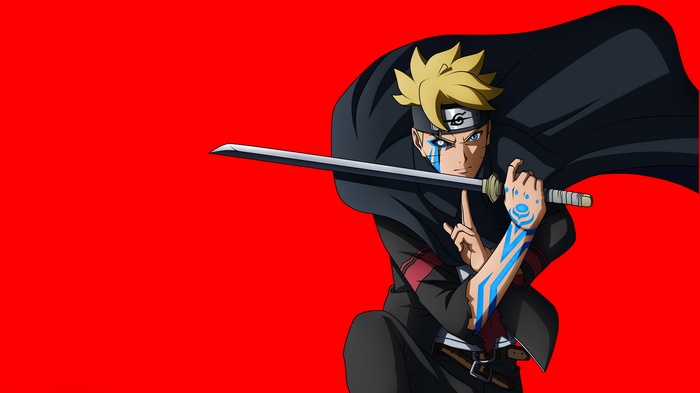 Boruto Uzumaki from Naruto holding a sword