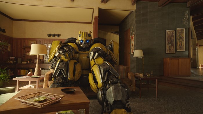 Bumblebee from Transformers in a living room