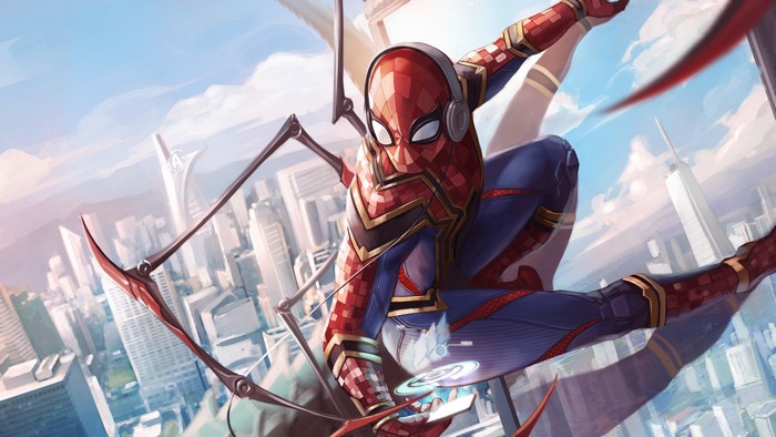 4K Spiderman in Iron Suit Art