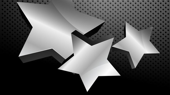4K Metal Stars on Perforated Background