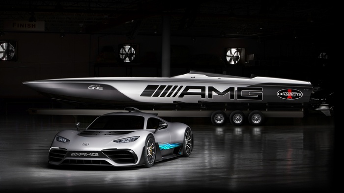 4K Mercedes-AMG Project One Hybrid Supercar and Boat