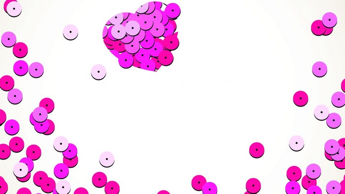 Pink and magenta heart made of sequins