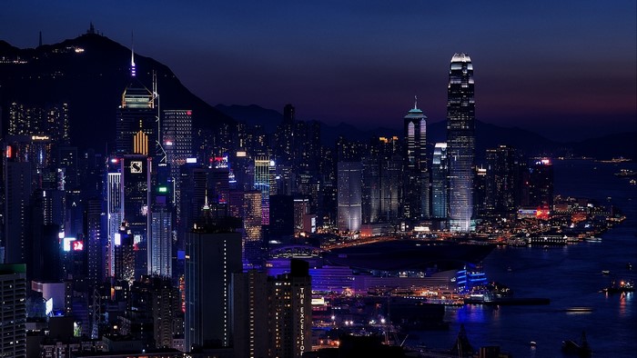 Hong Kong skyline at night