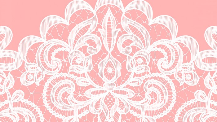 White lace pattern on pink background