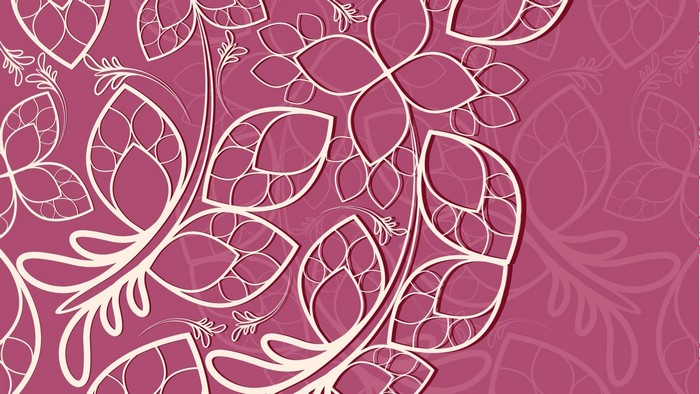Floral pattern with white outlines on a pink background