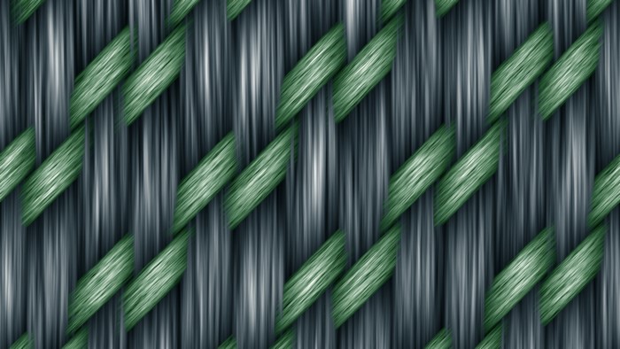 Woven Fabric Texture with Green and Gray Threads