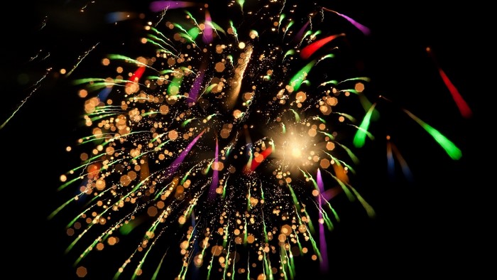 Colorful Fireworks Display at Night