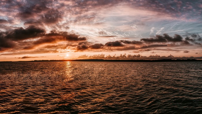 Sunset over the sea