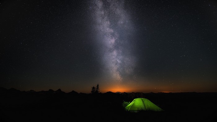 Tent under the Milky Way