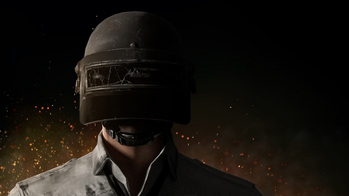 PlayerUnknown's Battlegrounds character with helmet