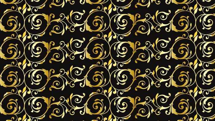 4K Golden Floral Pattern