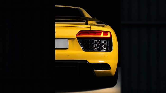 Yellow Audi R8 Rear