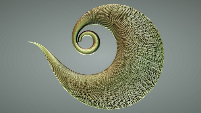3D graphics of a golden spiral structure