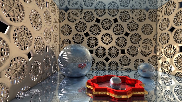 3D fractal room with spheres