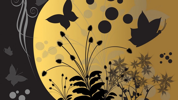 4K Vector Graphics with Butterflies and Flowers