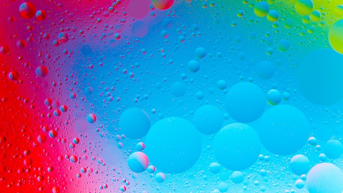 Colorful oil and water bubbles abstract background
