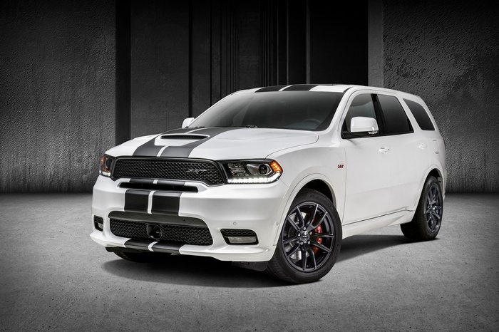 2018 White Dodge Durango SRT with Black Stripes