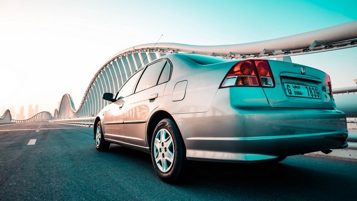 Honda Civic on a bridge in Dubai
