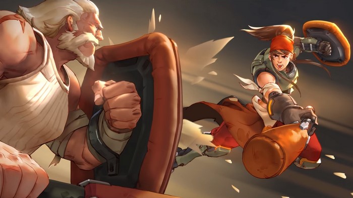 Reinhardt and Brigitte from Overwatch