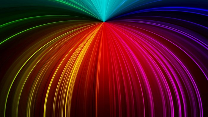 Rainbow light beams emanating from a central point