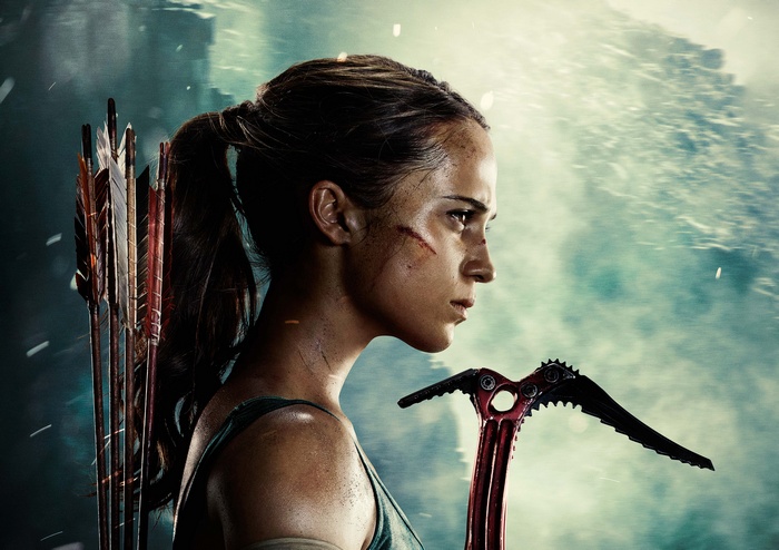 Lara Croft from Tomb Raider with bow and ice axe