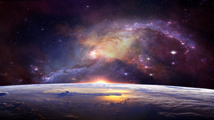 Earth and Galaxy Sunrise