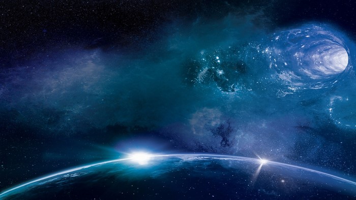 Space wormhole and planet