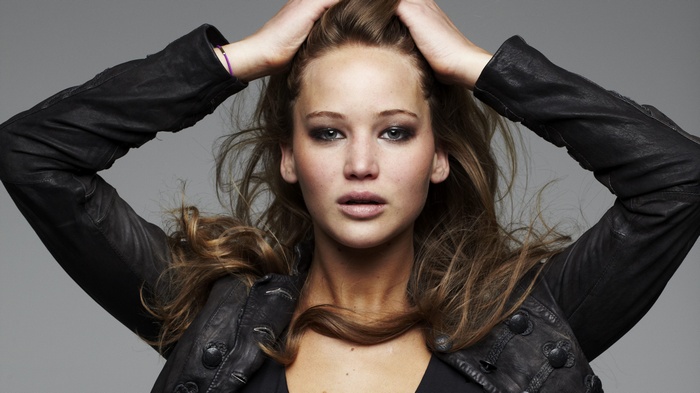 Jennifer Lawrence in Leather Jacket