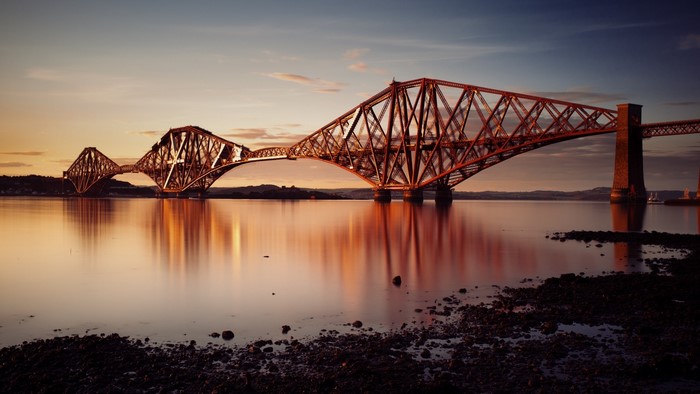Forth Bridge at sunset