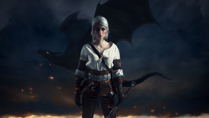 Ciri from The Witcher Cosplay with Dragon
