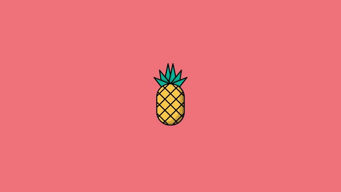 Small pineapple on a pink background