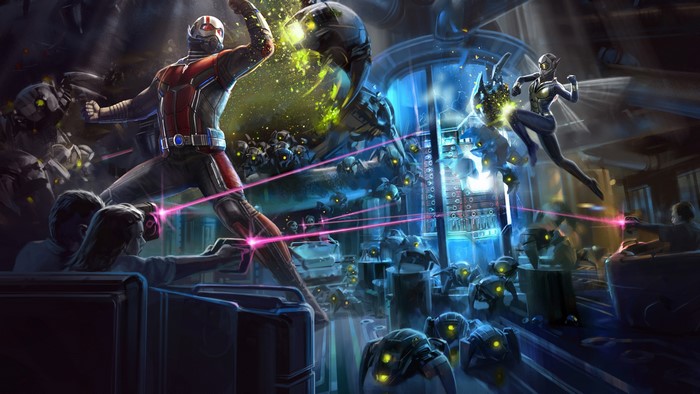 4K Ant-Man and The Wasp fighting robots