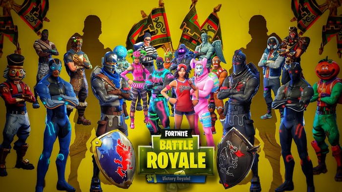 Fortnite Battle Royale Victory Royale with Skins