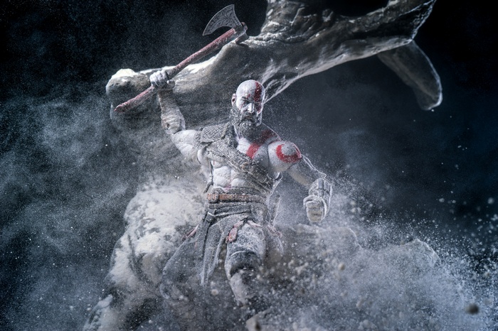 Kratos from God of War in action