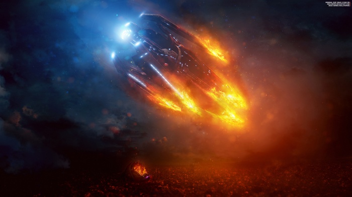 Mass Effect: Andromeda 4K spaceship in flames