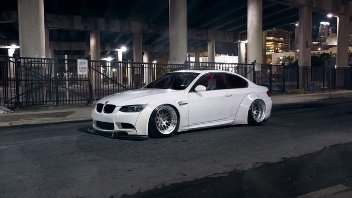 White BMW M3 E92 modified