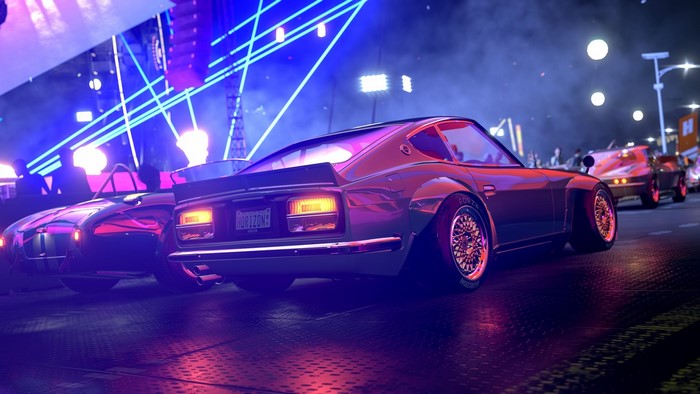 Forza Horizon 3 cars at night with neon lights