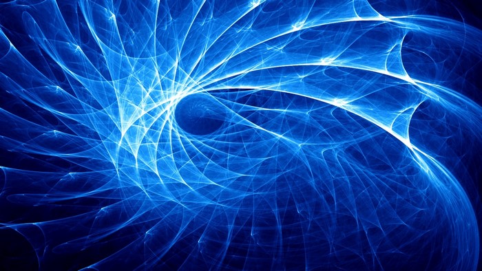 Abstract blue fractal wave pattern