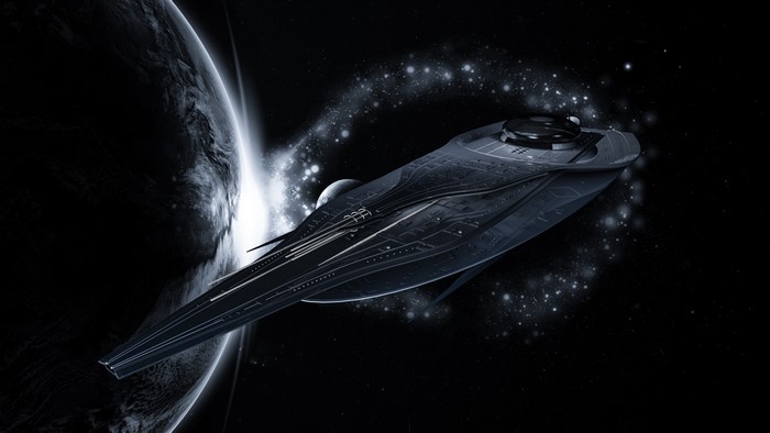 4K Spaceship near a Planet