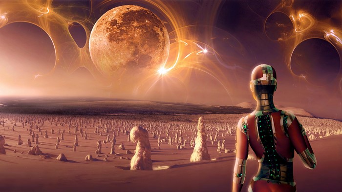4K Fantasy Robot on Alien Planet