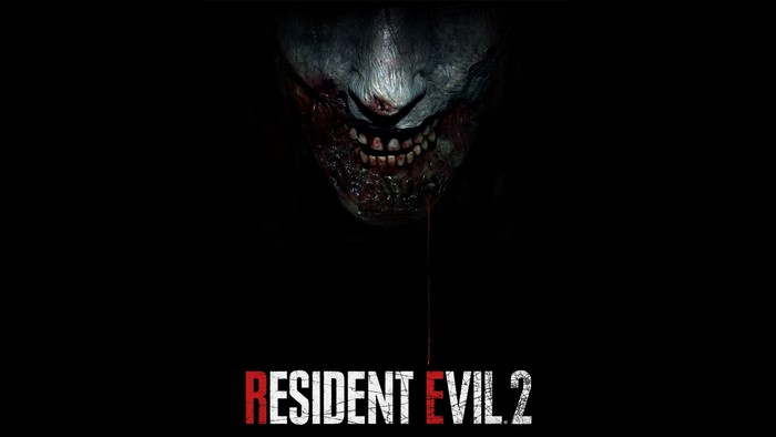 Resident Evil 2 game title with monster face