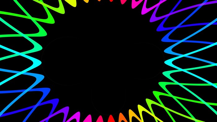 Rainbow spiral on black background