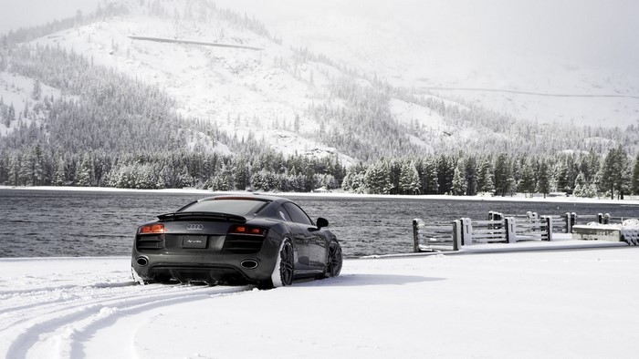 Audi R8 in a Snowy Landscape