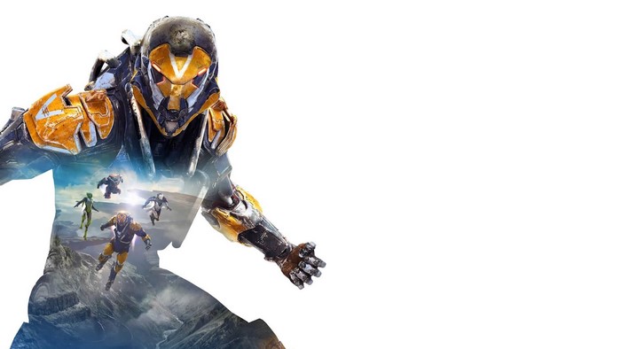 Anthem Javelin suits in flight over mountains