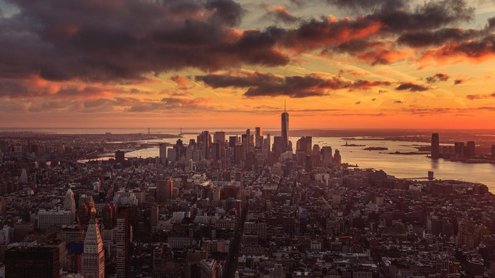New York City Skyline at Sunset