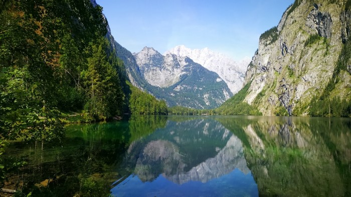 Lake reflecting mountains and trees