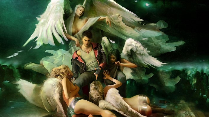 Dante from Devil May Cry with angels