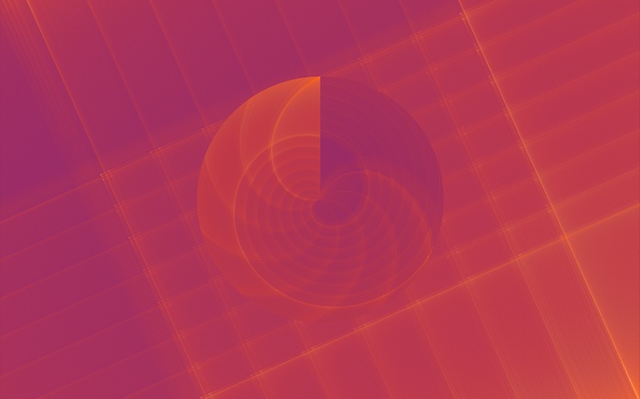 Orange and Pink Fractal Lines Circle Design 4K
