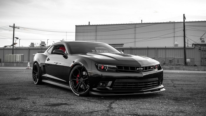 Black Chevrolet Camaro SS parked outdoors